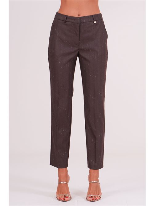Pantalone New York gessato Luckylu Milano | PA27GEBROWN